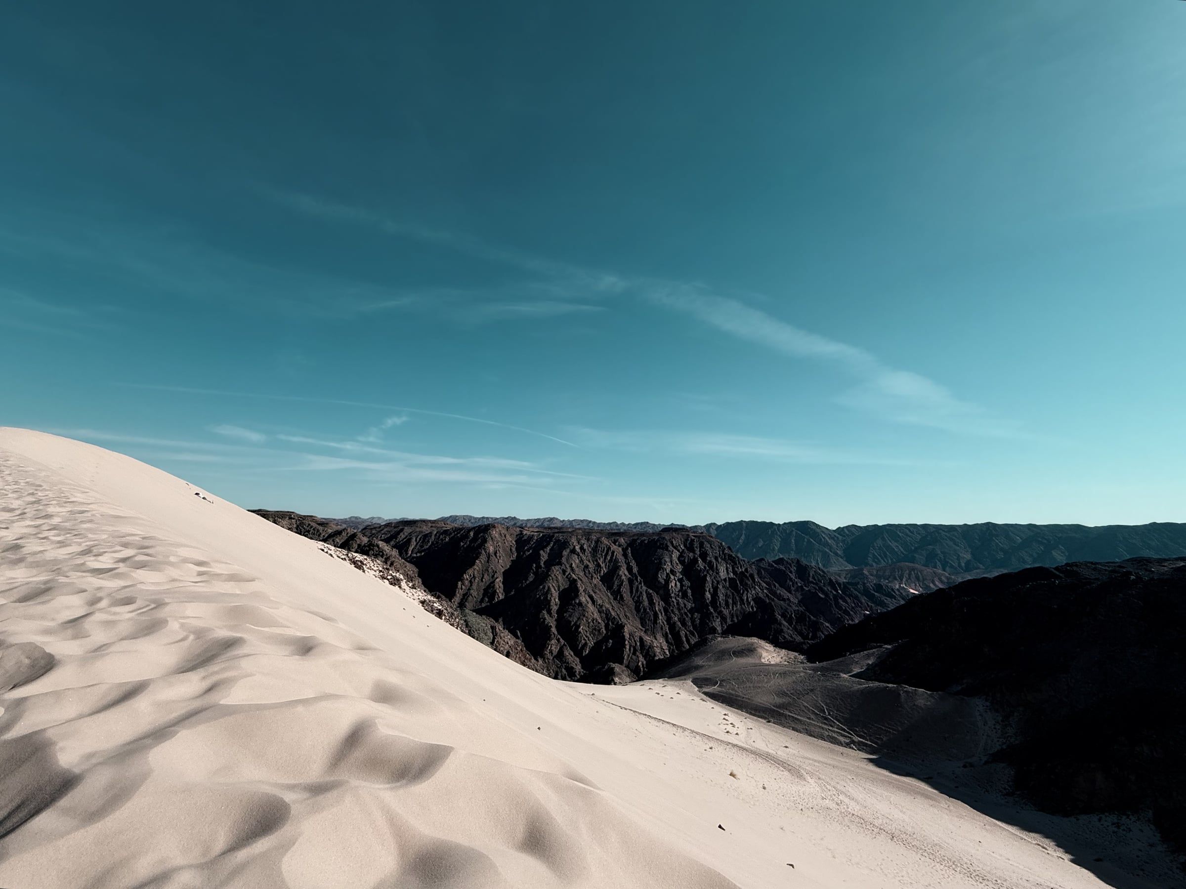Sand dunes meeting the granite mountains of South Sinai