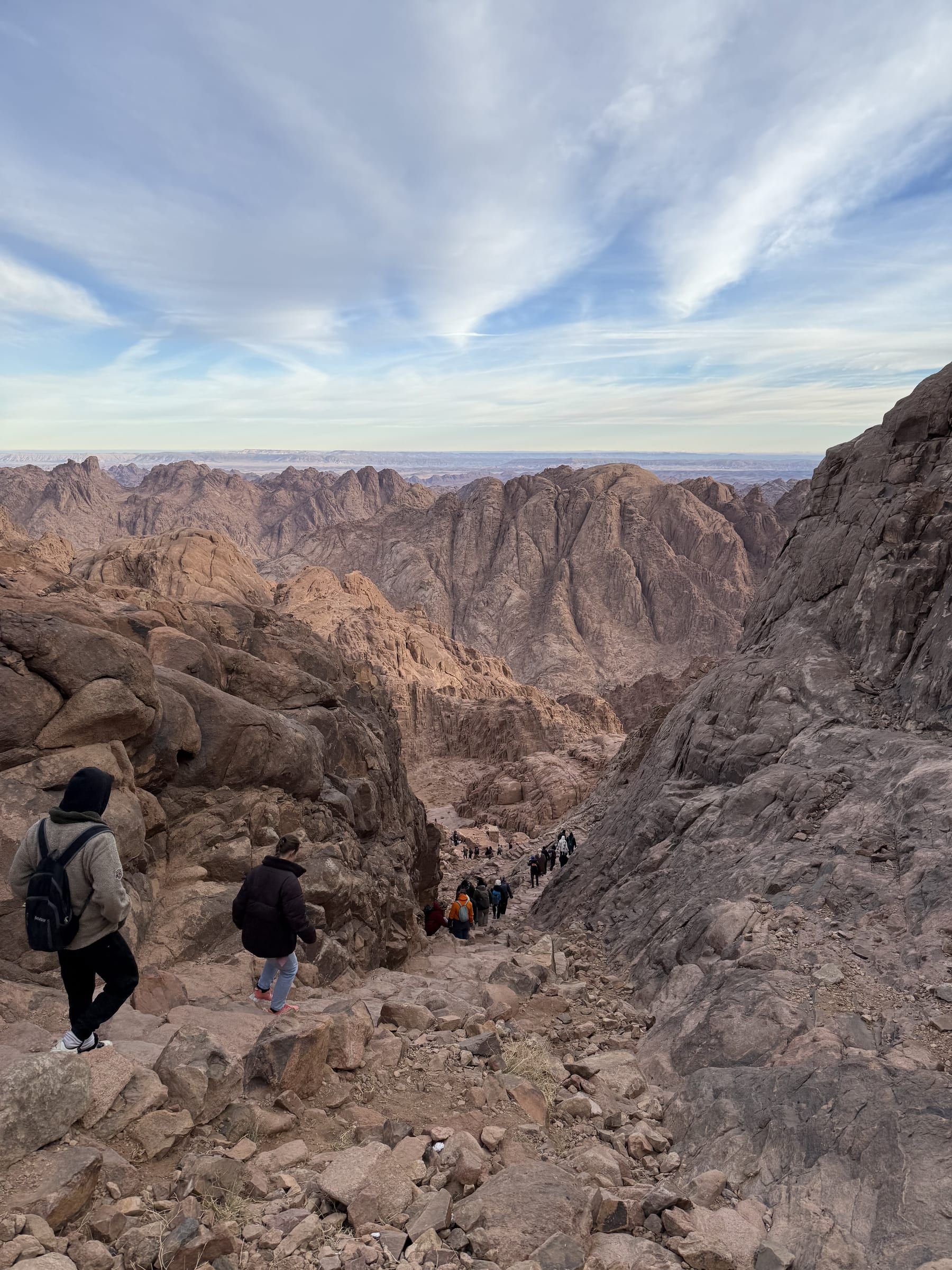 Travellers on the mountain paths of South Sinai